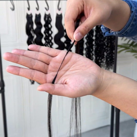 Boho Feather Crochet Hair Extensions ¨C Pre-Divided Human Hair Braids | New Arrival