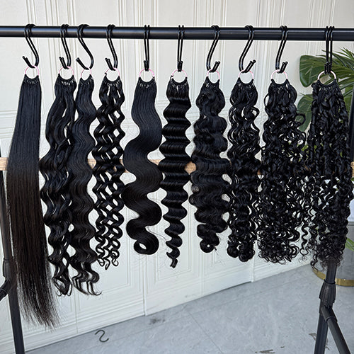 Wholesale Crochet Feather Raw Human Hair Extensions
