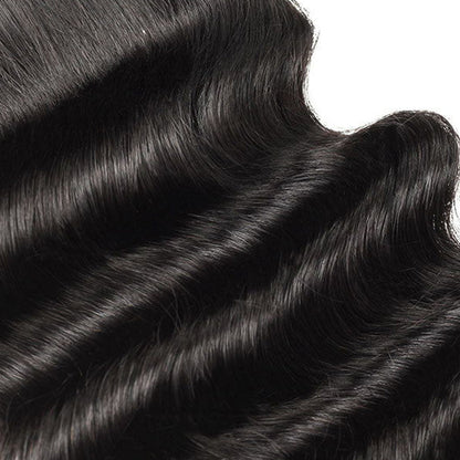(3Bundles+5X5 HD Closure) Virgin Deep Wave Hair Bundles Double Drawn