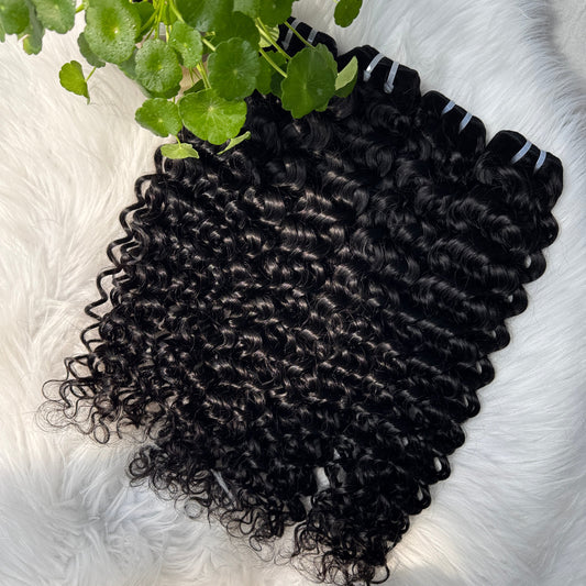 (3Bundles+5X5 HD Closure) Raw Water Wave Hair Bundles Double Drawn