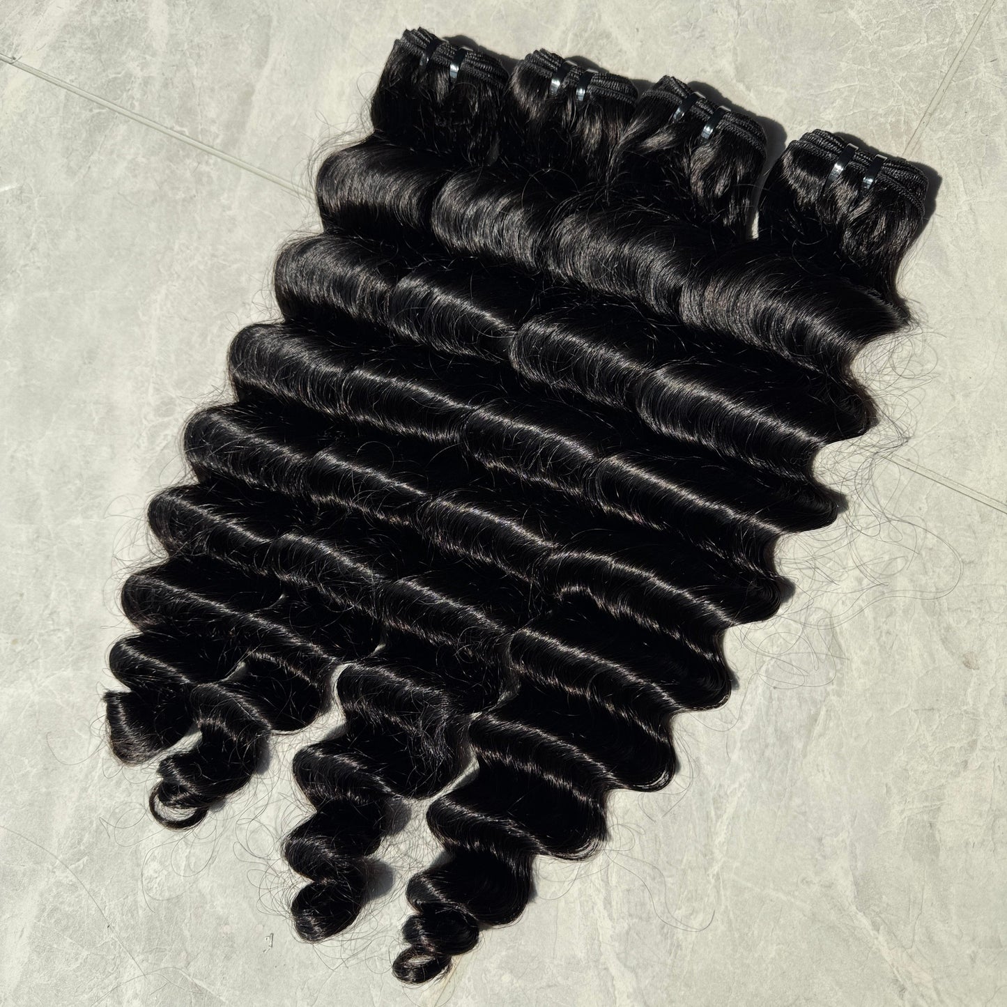 (3Bundles+5X5 HD Closure) Raw Deep Wave Hair Bundles Double Drawn