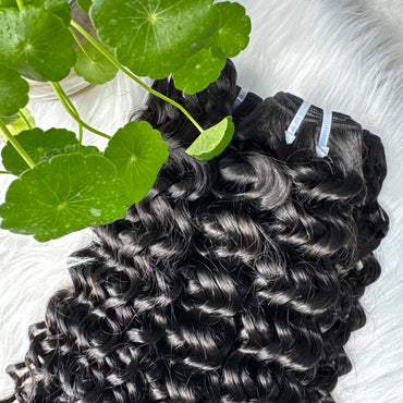 (3Bundles+5X5 HD Closure) Raw Water Wave Hair Bundles Double Drawn