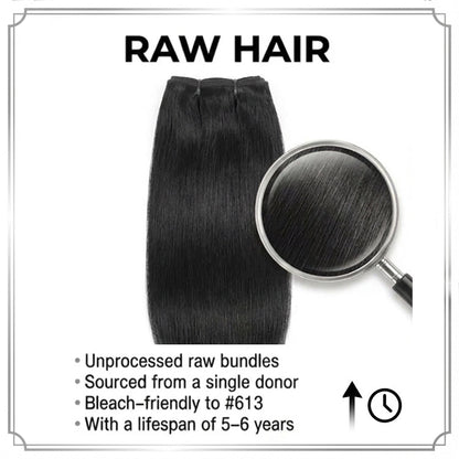 (3Bundles+5X5 HD Closure) Raw Water Wave Hair Bundles Double Drawn