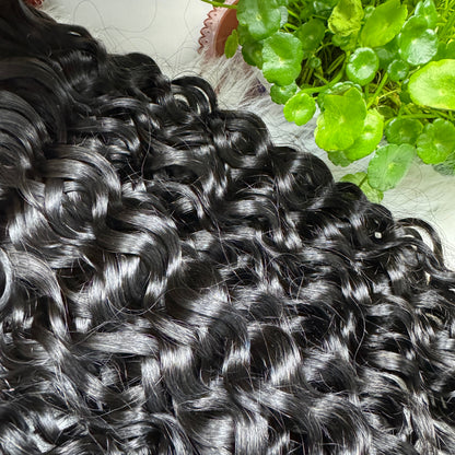 (3Bundles+5X5 HD Closure) Virgin Water Wave Hair Bundles Double Drawn