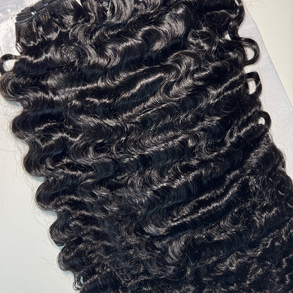 (3Bundles+5X5 HD Closure) Virgin Indian Curly Hair Bundles Double Drawn