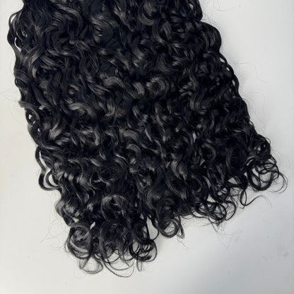 (3Bundles+5X5 HD Closure) Virgin Natural Wave Hair Bundles Double Drawn