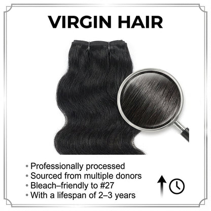 (3Bundles+5X5 HD Closure) Virgin Straight Hair Bundles Double Drawn