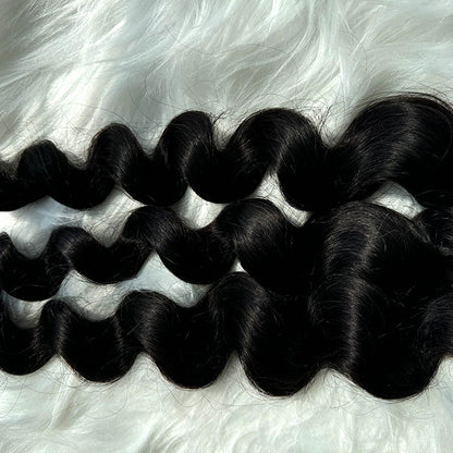 (3Bundles+5X5 HD Closure) Raw Loose Deep Wave Hair Bundles Double Drawn